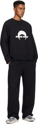Marine Serre Black Moon Logo Fleece Raglan Sweatshirt