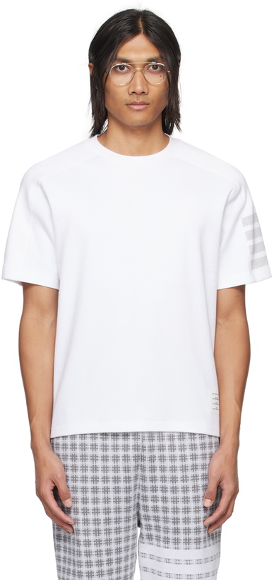 Photo: Thom Browne White 4-Bar T-Shirt