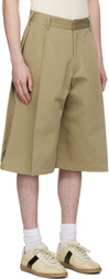 Seventh Beige Bermuda Pleat Shorts