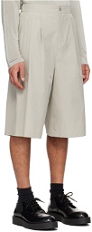 AMOMENTO Taupe Two Tuck Shorts