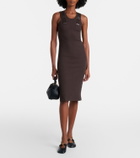 Loewe Ribbed-knit cotton-blend midi dress