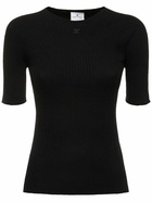 COURREGES - Solar Light Rib Cotton & Wool Sweater