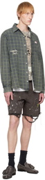 PALY Green & Blue 'Dockweiler' Flannel Overshirt