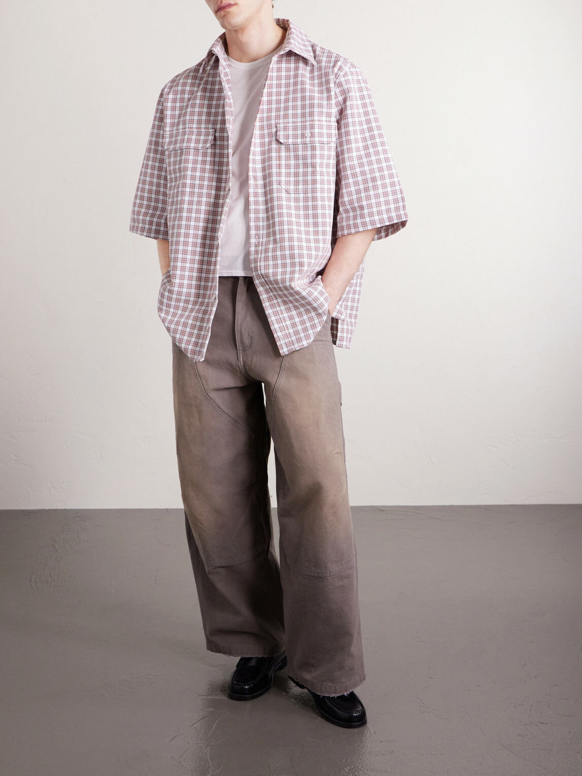 Willy Chavarria - SS Corcoran Checked Woven Shirt - Red