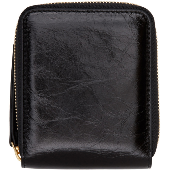 Maison Margiela Black Leather Medium Zip Around Wallet Maison Margiela