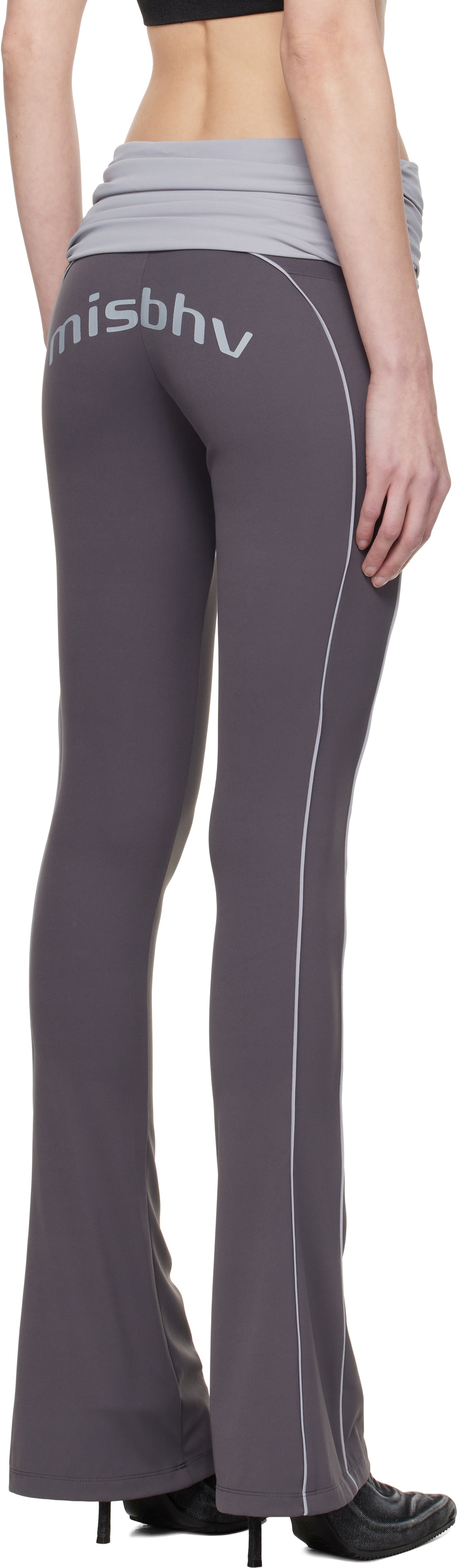 MISBHV Gray Lycra Flared Wrapped Sport Pants