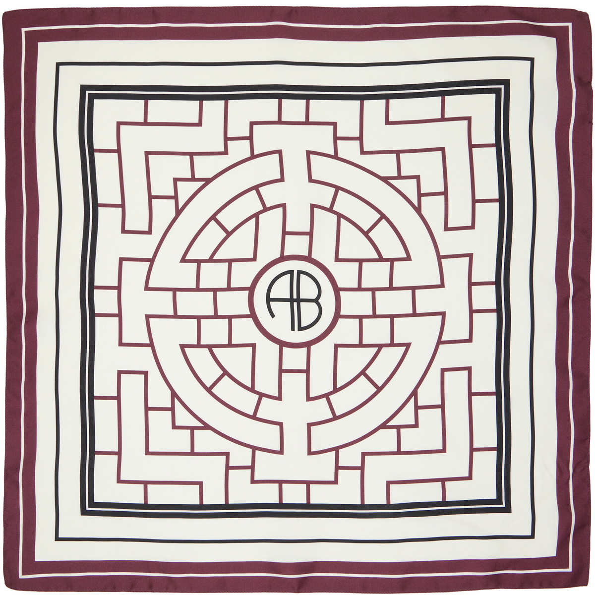 ANINE BING Burgundy & White York AB Scarf