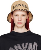 Lanvin Beige 'Lanvin' Raffia Bucket Hat