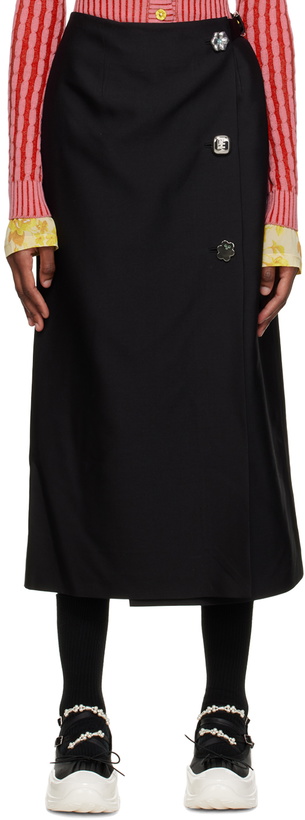 Photo: MINJUKIM Black Wrap Maxi Skirt
