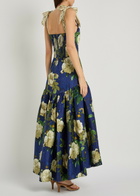 Alice + Olivia Rosalee Floral Print Cotton-blend Midi Dress Multicoloured