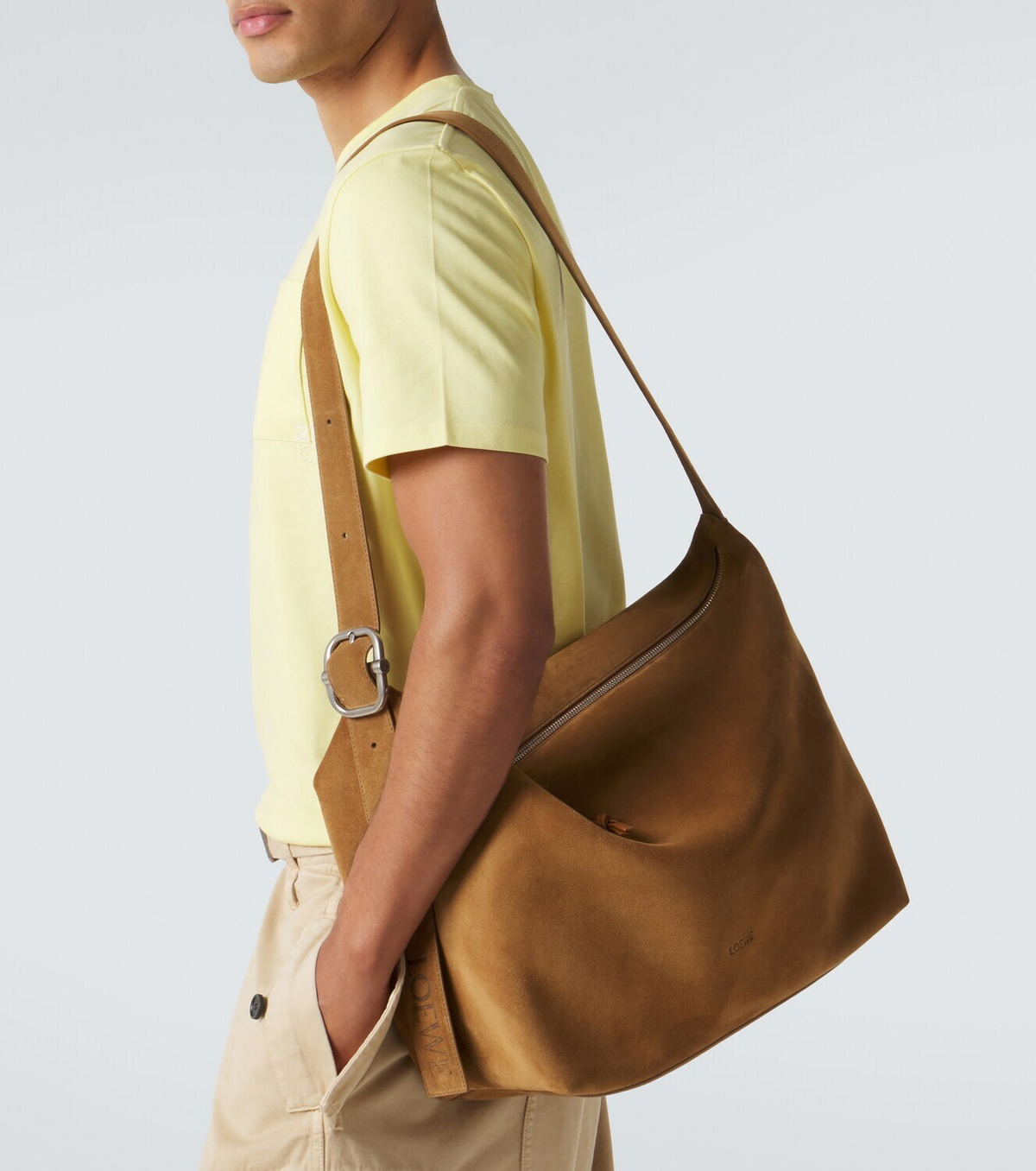 Loewe Loop Large suede shoulder bag