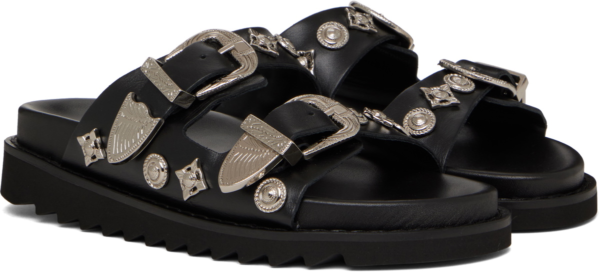 サンダル・ミュール TOGA Aj1018 Sandals - Toga Pulla - Black - Leather Aj1018 Flat Shoes - Toga Pulla - Black - Leather