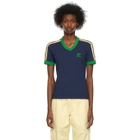 Wales Bonner Navy adidas Edition Striped V-Neck T-Shirt