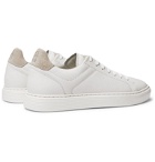 Brunello Cucinelli - Suede-Trimmed Leather Sneakers - White