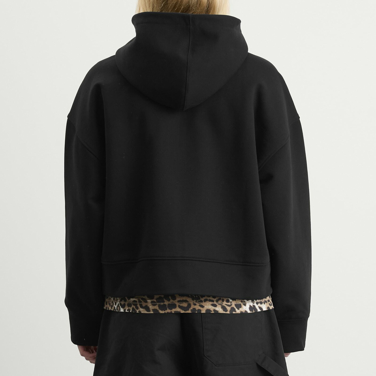 GANNI Women's Heavy Terry Jersey Zip Hoodie in Black