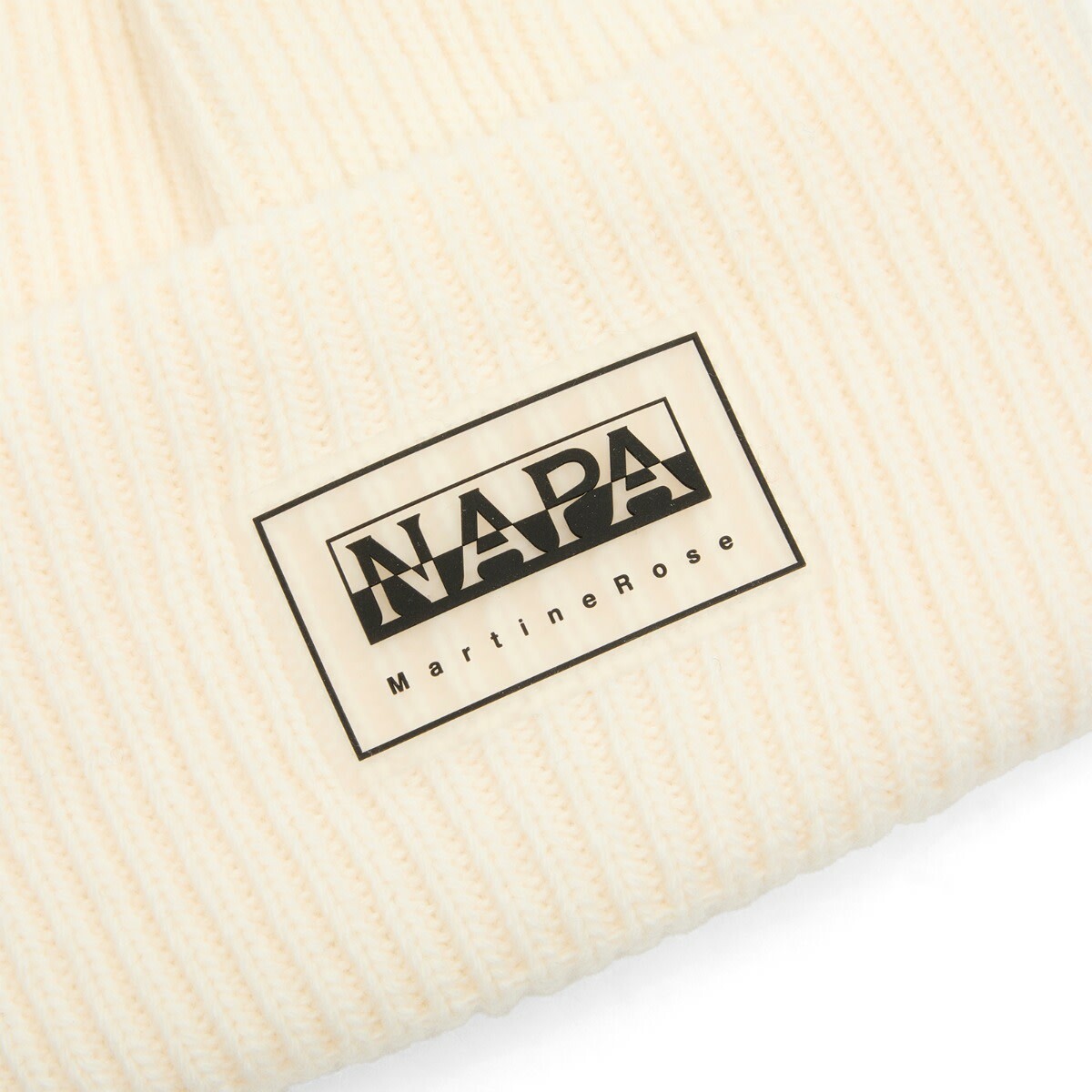 Napapijri Men's x Martine Rose Beanie in White Whisper 