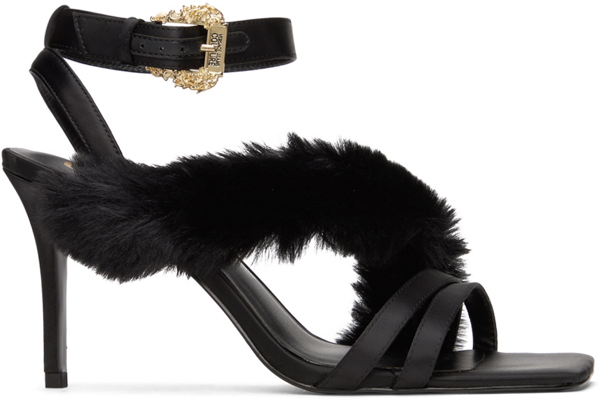 Versace Jeans Couture Black Emily Heeled Sandals Versace