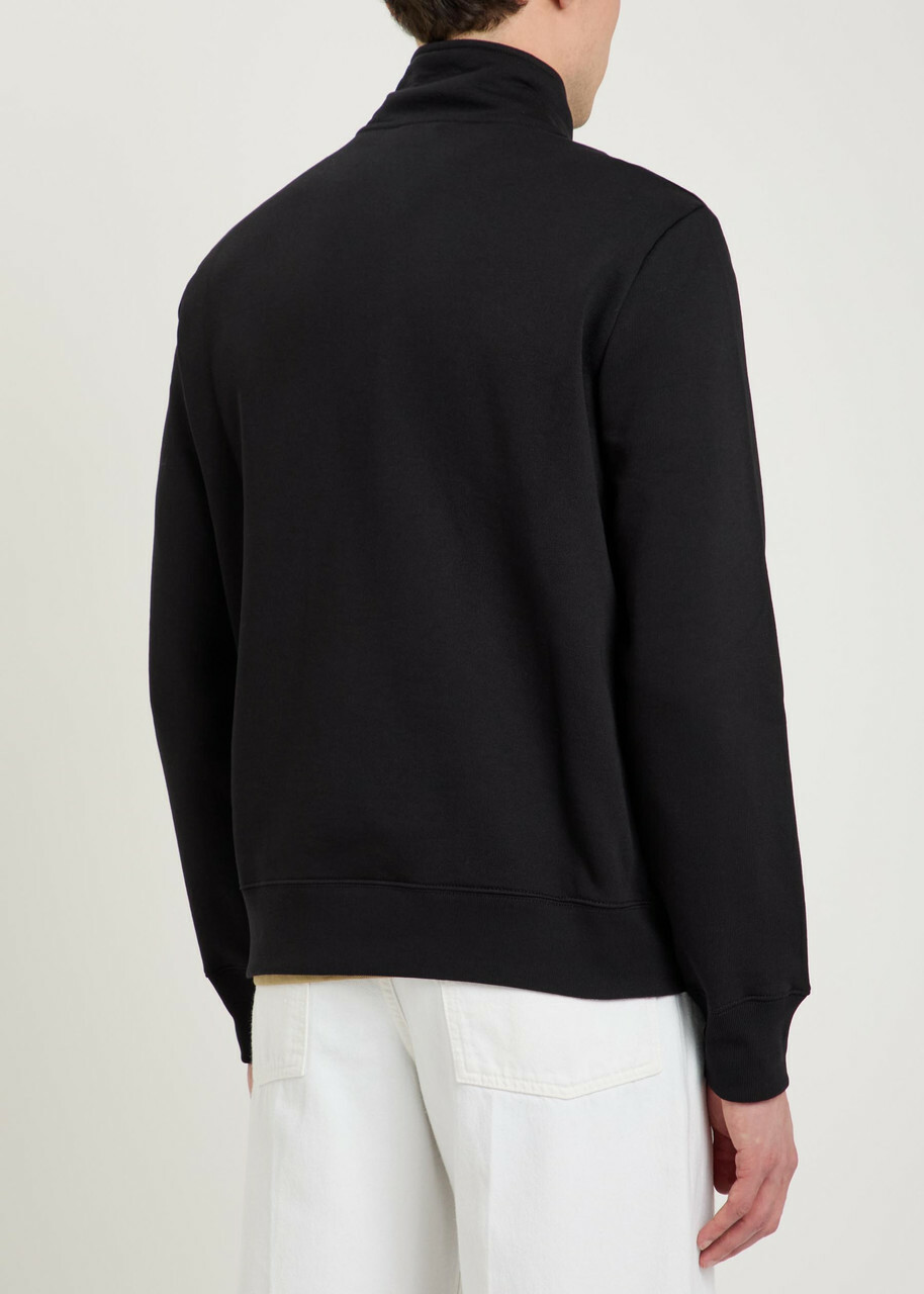 PS Paul Smith Appliquéd Half-zip Cotton Sweatshirt Black