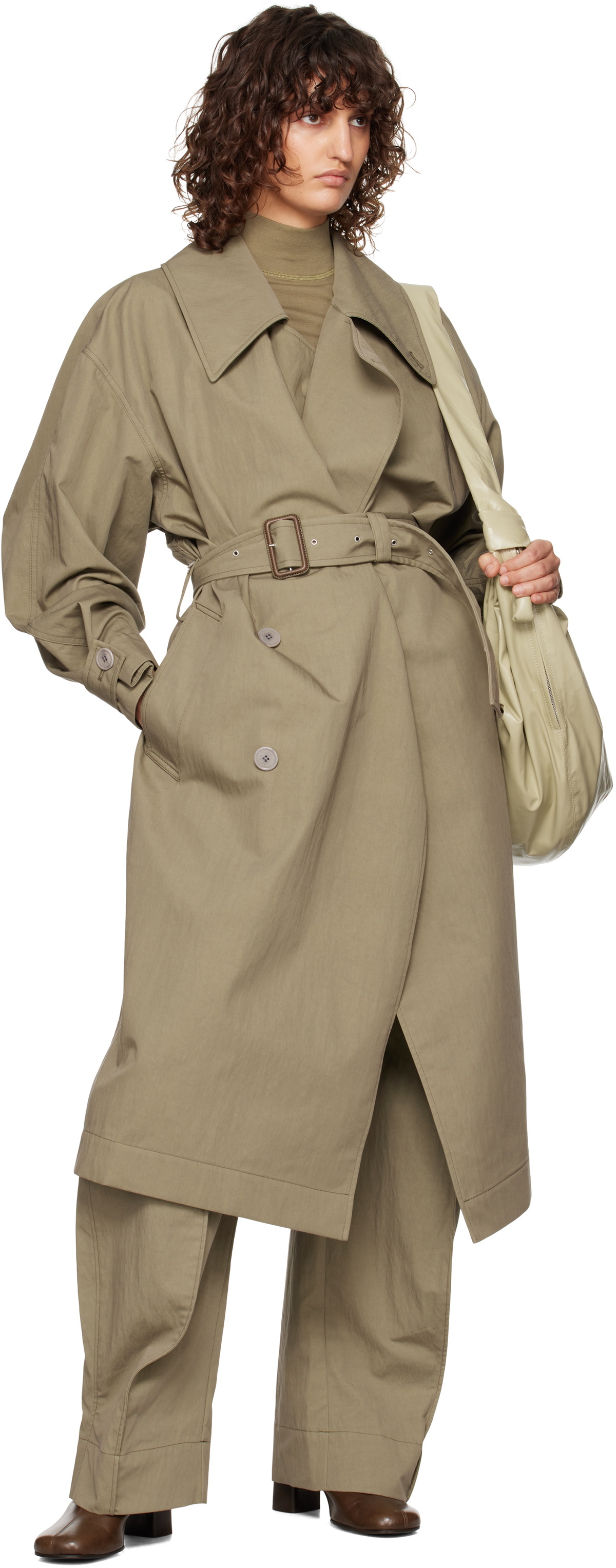LEMAIRE Khaki Water-Repellent Trench Coat Lemaire