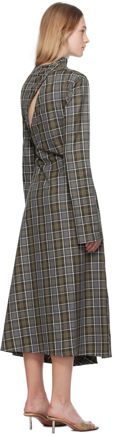 Jade Cropper Gray Plaid Midi Dress