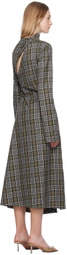 Jade Cropper Gray Plaid Midi Dress