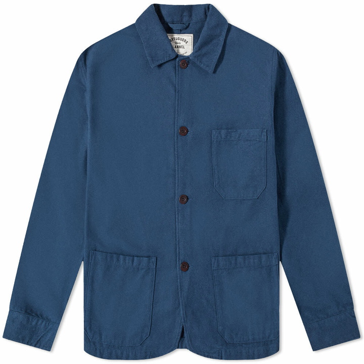 Photo: Portuguese Flannel Men's Labura Flannel Chore Jacket in Blue