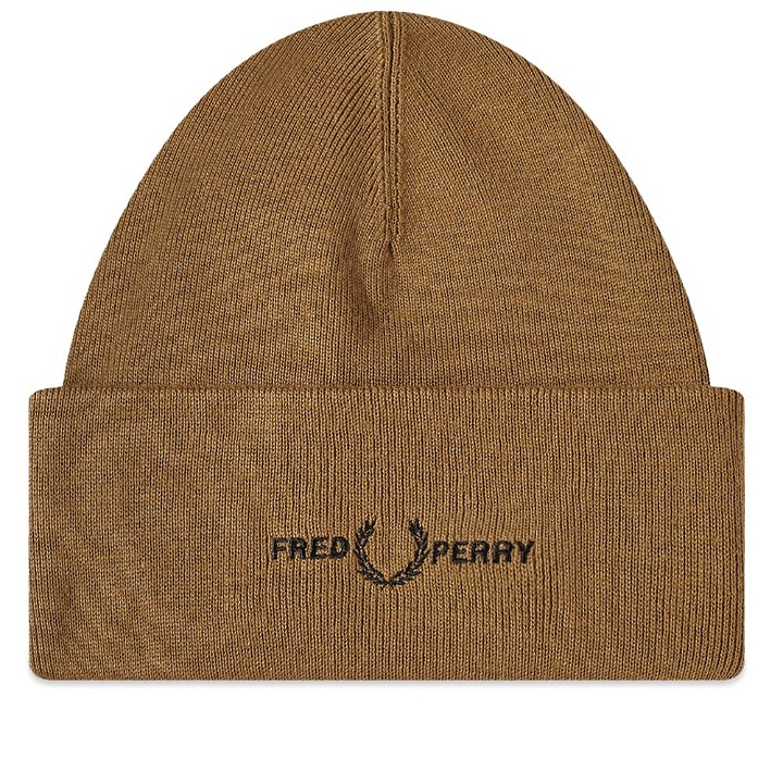 Photo: Fred Perry Men's Beanie in Shaded Stone