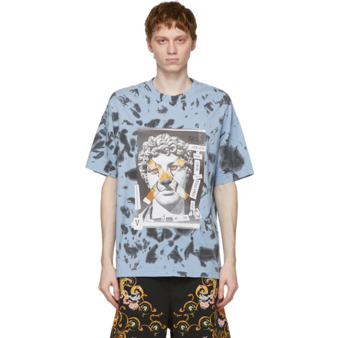 Photo: Versace Jeans Couture Blue Hey Reilly Edition Tie-Dye Print T-Shirt