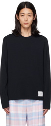 Thom Browne Navy 4-Bar Long Sleeve T-Shirt