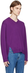 Wooyoungmi Purple V-Neck Sweater
