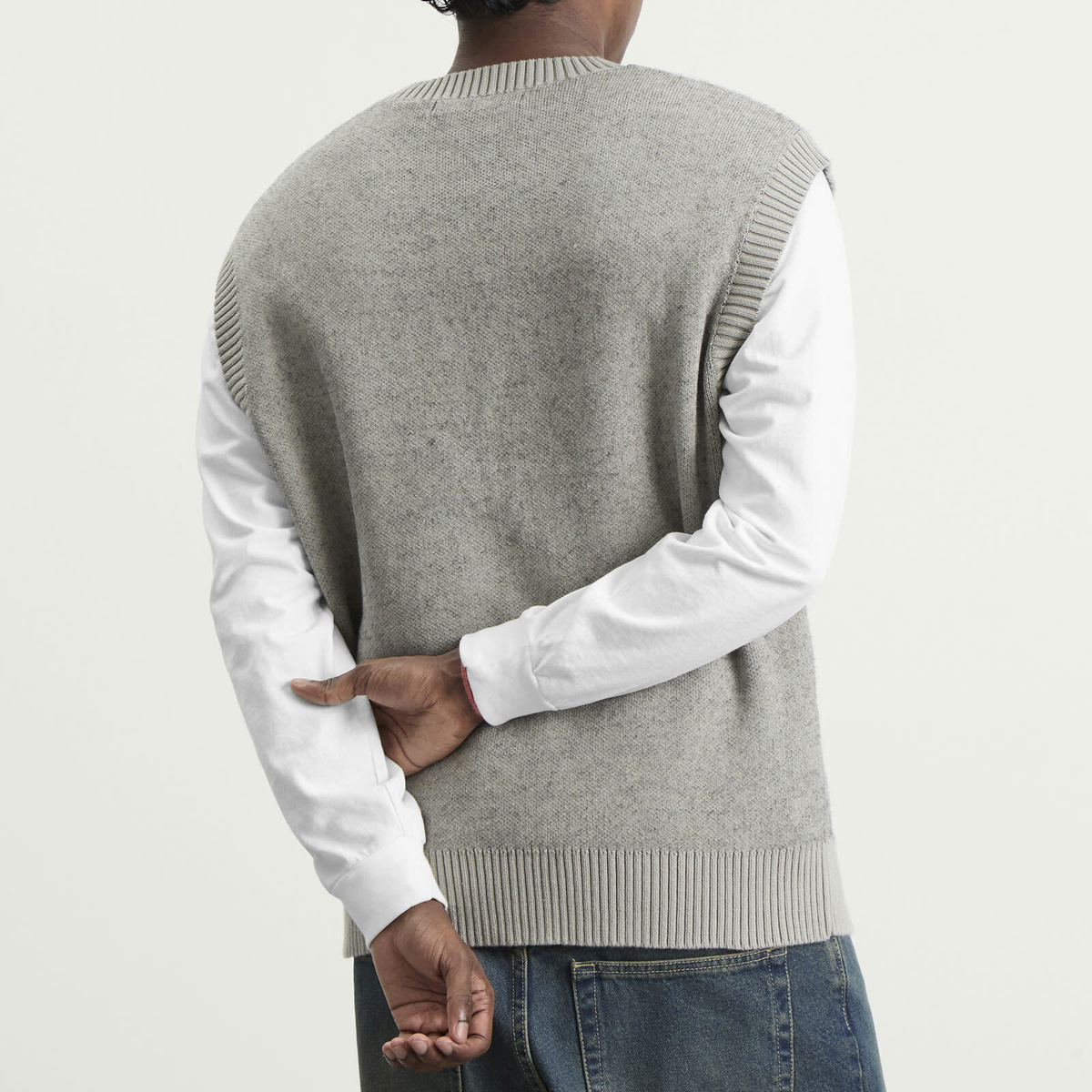 Daily Paper Men's Script Logo Knit Vest in Desert Sage