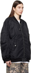 OPEN YY Black Oversized Bomber Jacket