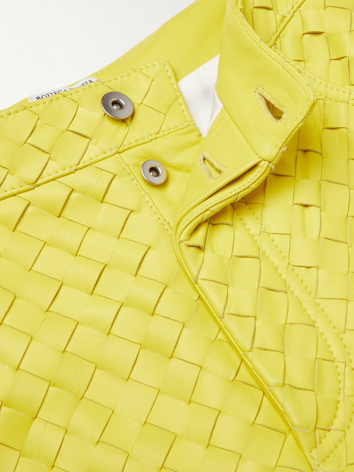 Bottega Veneta - Intrecciato Leather Trousers - Yellow Bottega Veneta