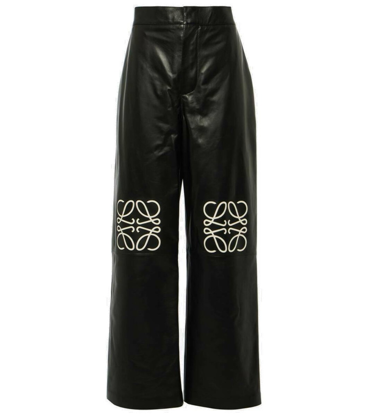 Photo: Loewe Anagram leather wide-leg pants