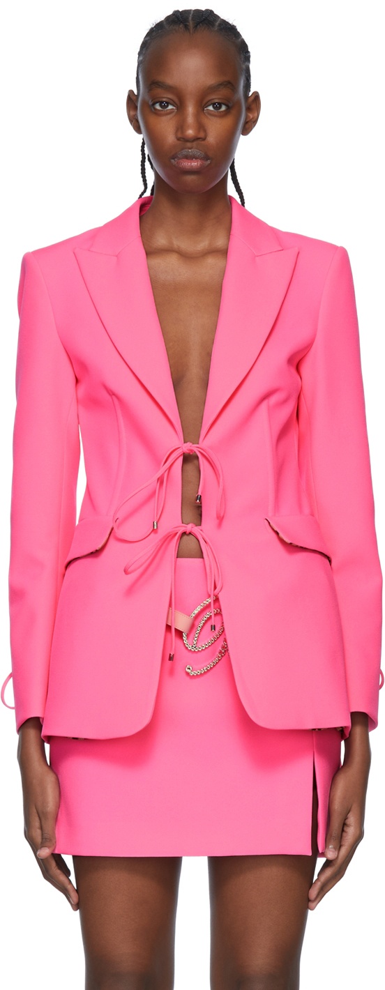 Blumarine Pink Reversible Polyester Blazer