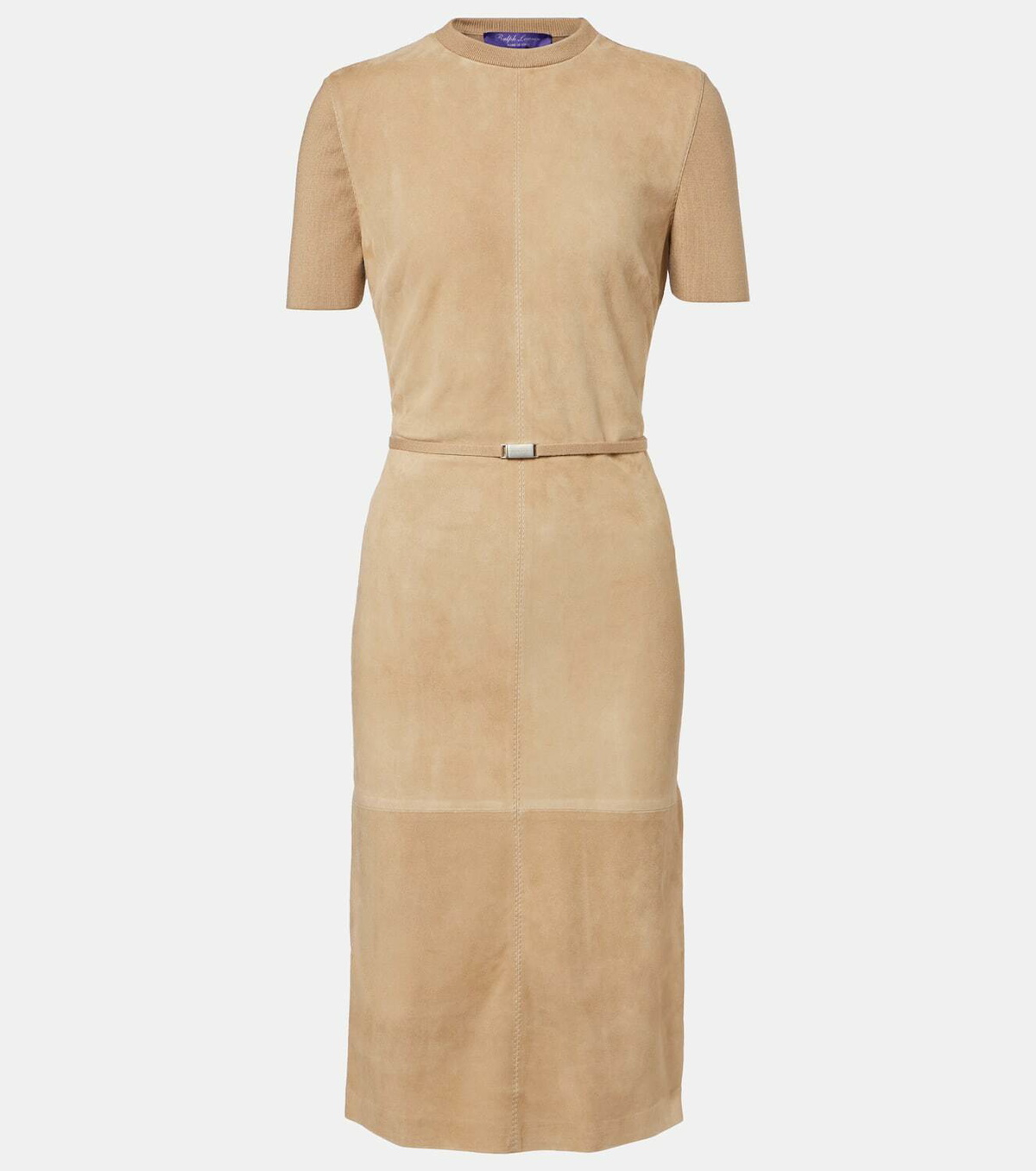 Ralph Lauren Collection Lindsay suede and wool-blend midi dress