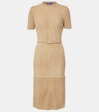 Ralph Lauren Collection Lindsay suede and wool-blend midi dress