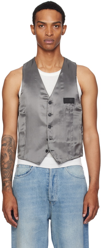 Photo: MM6 Maison Margiela Gray Satin Vest