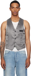 MM6 Maison Margiela Gray Satin Vest