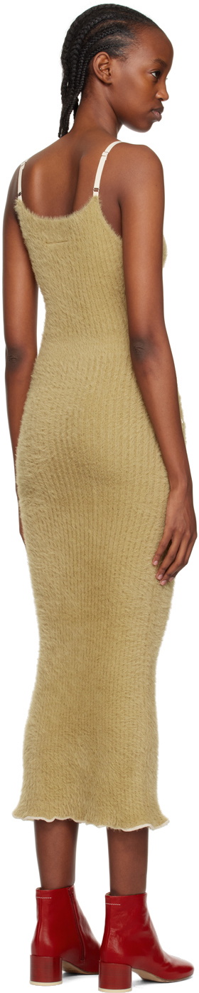 MM6 Maison Margiela Beige Ribbed Maxi Dress MM6 Maison Margiela