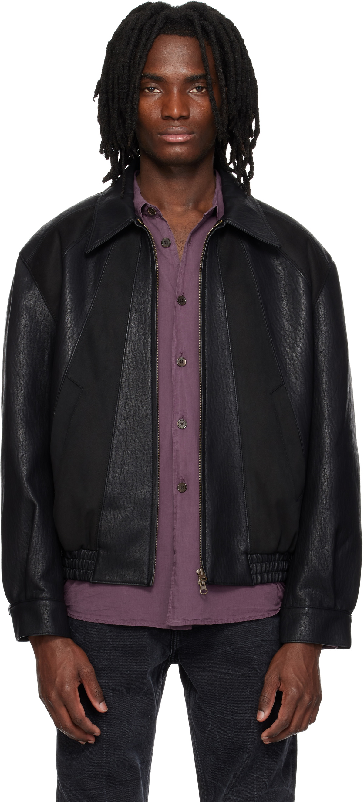 MMIC Black Rodeo Faux-Leather Jacket
