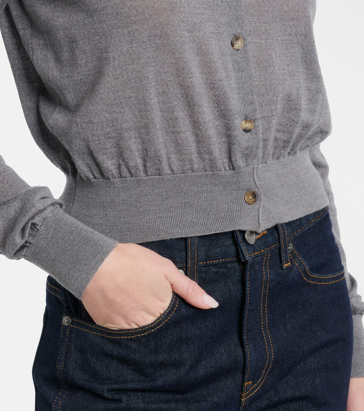Khaite Tansy cropped wool and cashmere cardigan