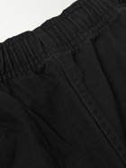 thisisneverthat - Easy Straight-Leg Logo-Embroidered Cotton-Twill Trousers - Black