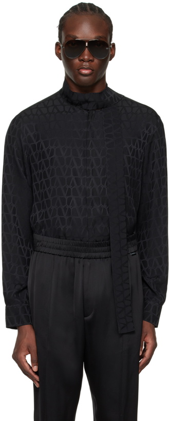 Photo: Valentino Black Toile Iconographe Shirt