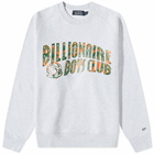 Billionaire Boys Club Men's Camo Arch Logo Crew Sweat in Heather Ash