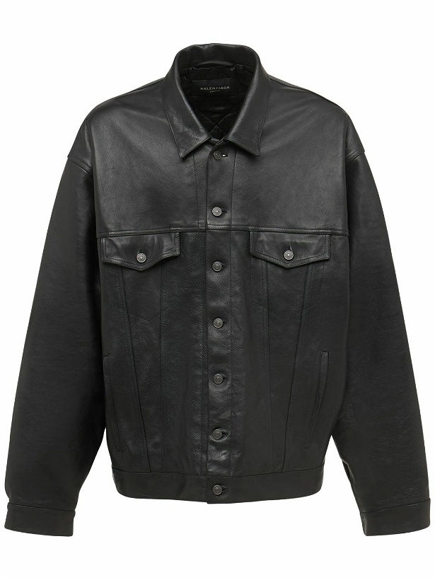 Photo: BALENCIAGA - Denim-style Leather Jacket