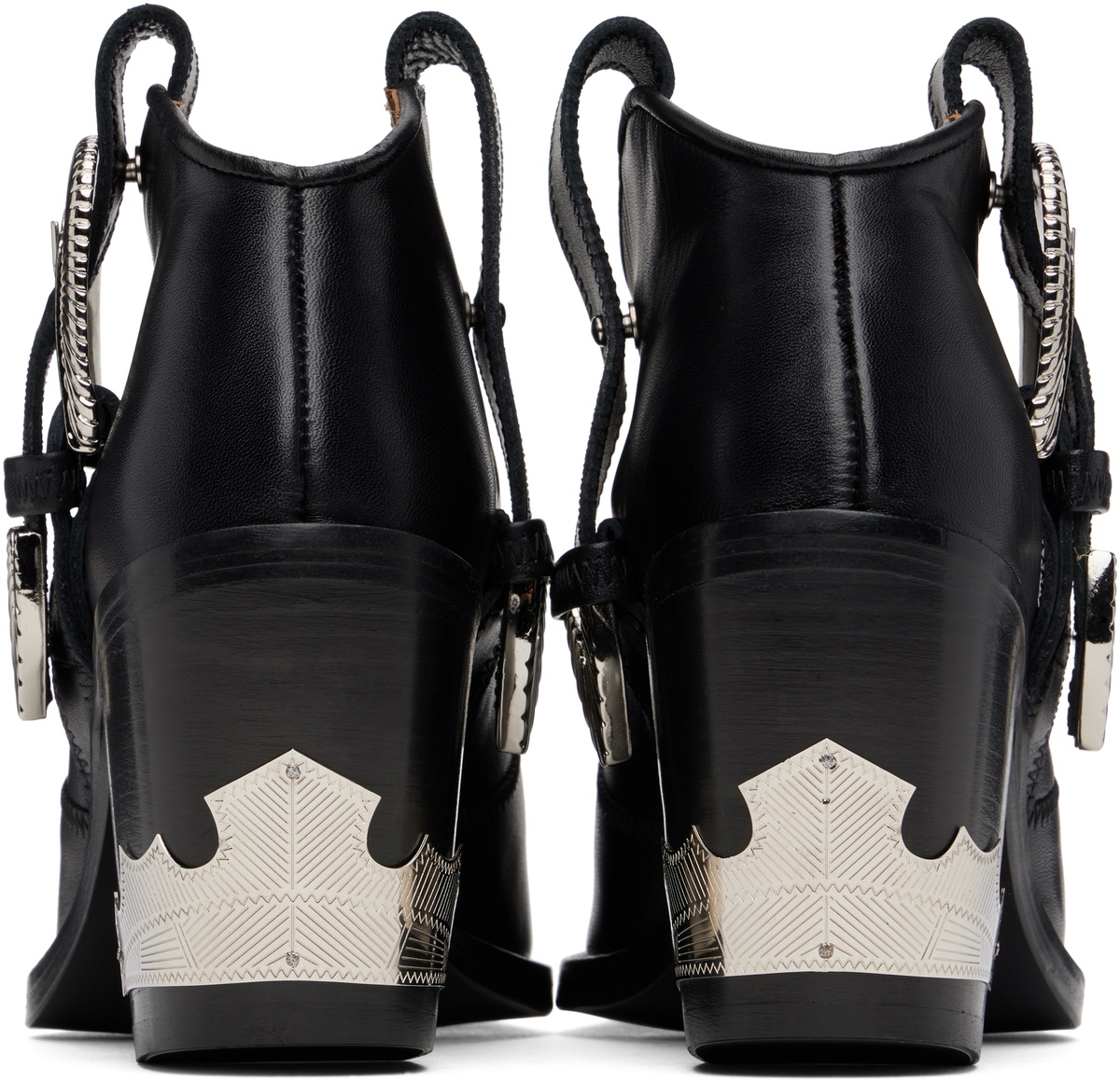 【極貴重アイテム】Toga Pulla ブラックサスペンダー Toga Pulla Black Western Style Ankle Boots Toga Pulla