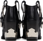 Toga Pulla Black Western Style Ankle Boots