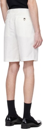 Brioni Off-White Cotton Gabardine Shorts