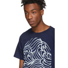 Blue Blue Japan Navy Hand-Dyed Wave T-Shirt